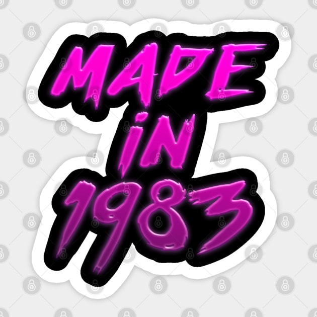 Made In 1983 //// Retro Birthday Design Sticker by DankFutura